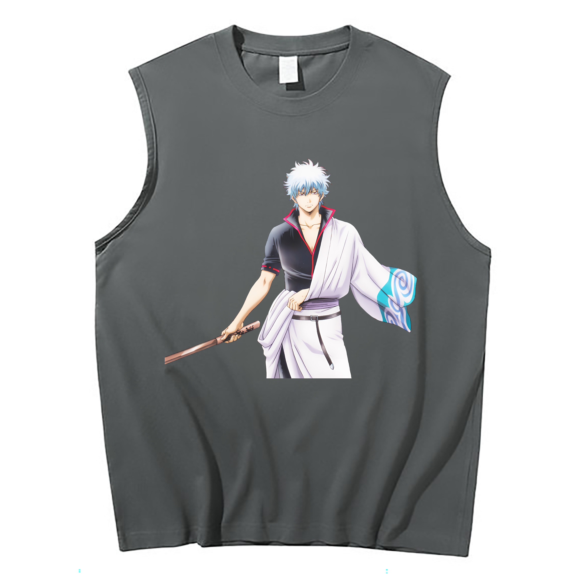 （画像用） ぎんたま 坂田銀時（さかたぎんとき） 神楽 志村新八（しむら しんぱち） GINTAMA Sakata Gintoki Kagura Shimura Shinpachi コットン100％タンクトップ（フロントプリント）